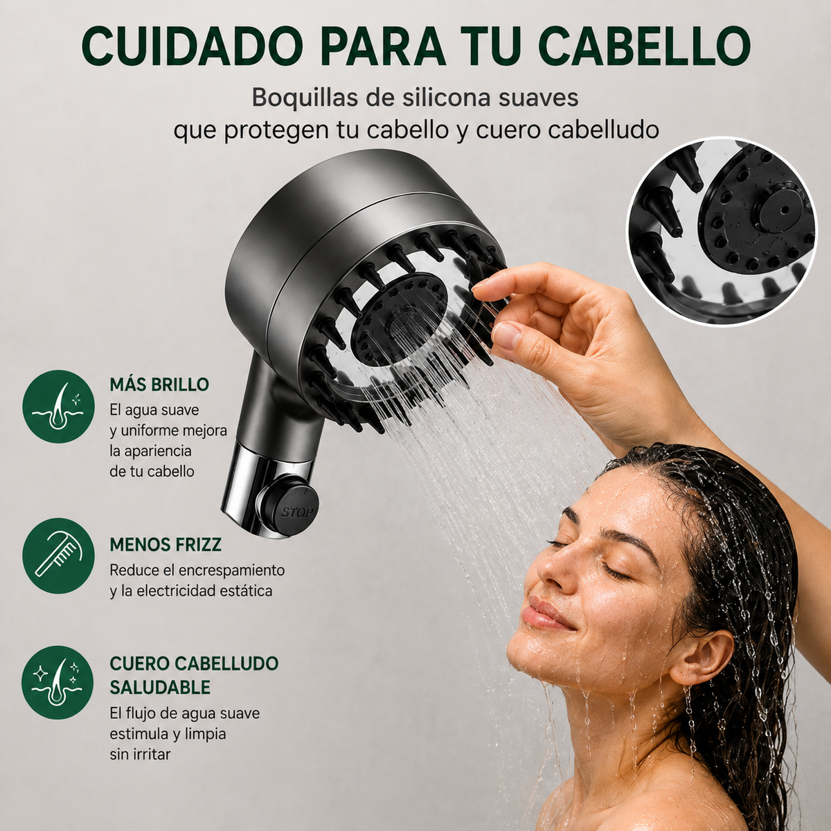 Cabezal de ducha de alta presión con filtro